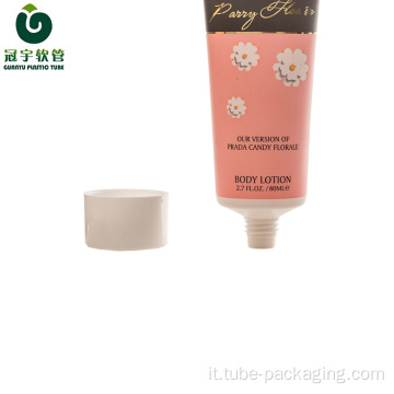 Tubo in plastica cosmetica da 80ml per confezione gel doccia